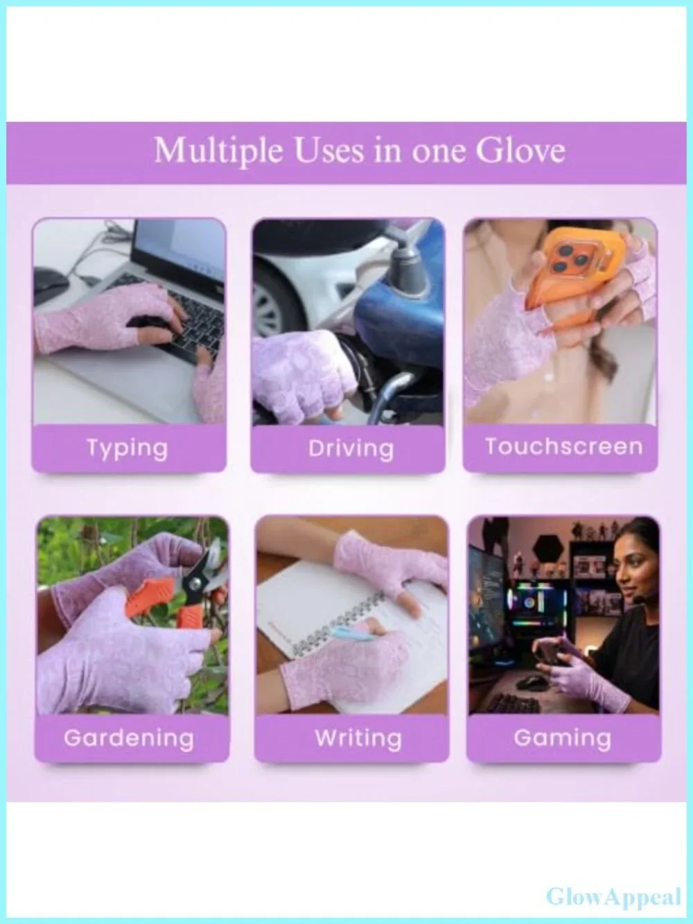 Fingerless Compression Gloves - UV Sun Protection, Driving, Typing